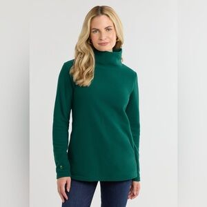 Dudley Steven’s Vello Fleece Cobble Hill Turtleneck - Emerald - Small